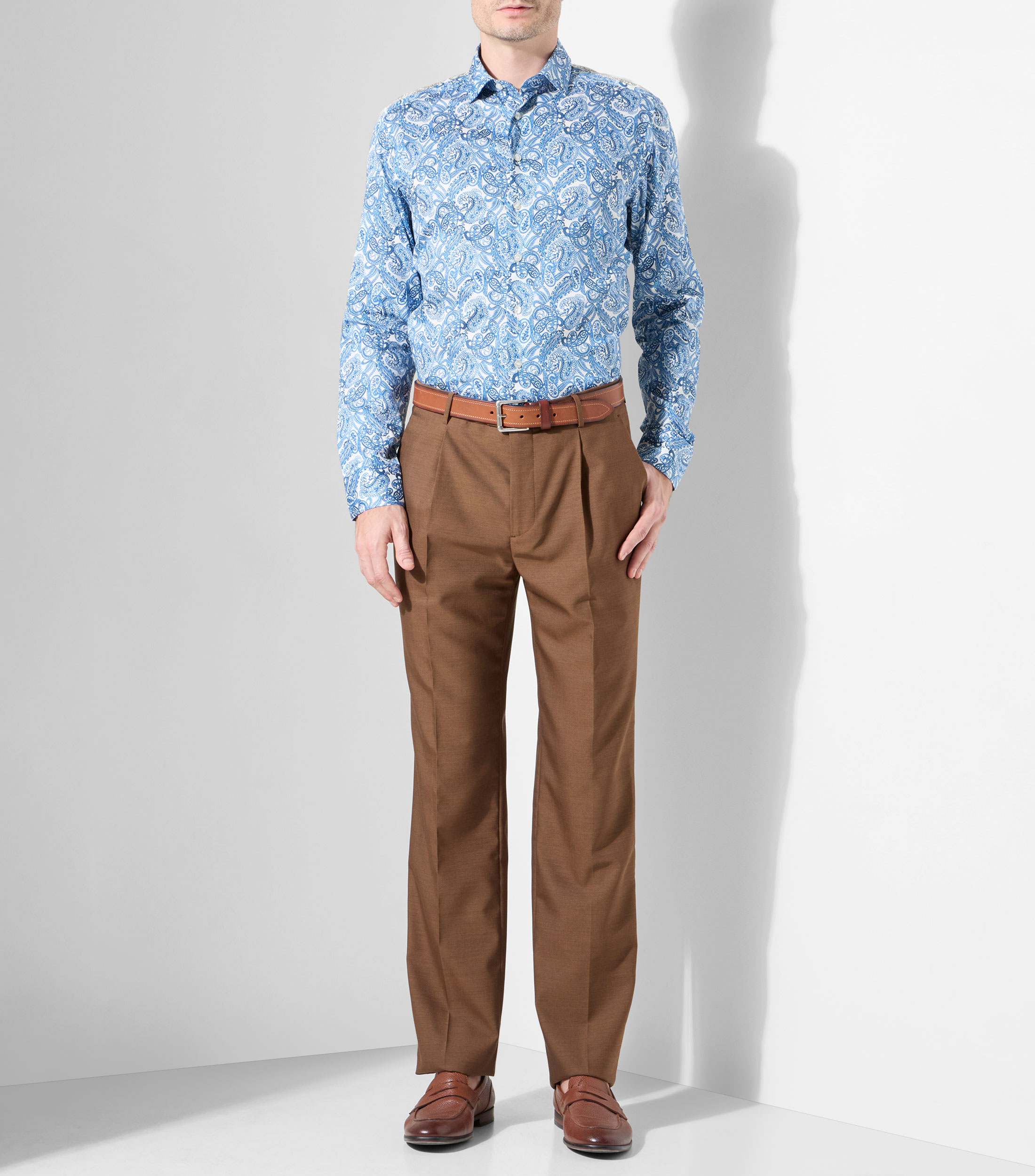Camisa estampada manga larga Hombre
